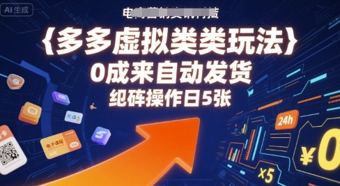 多多虚拟类目玩法，0成本全自动发货，矩阵操作日5张-创安网_汇聚全网热门项目资源