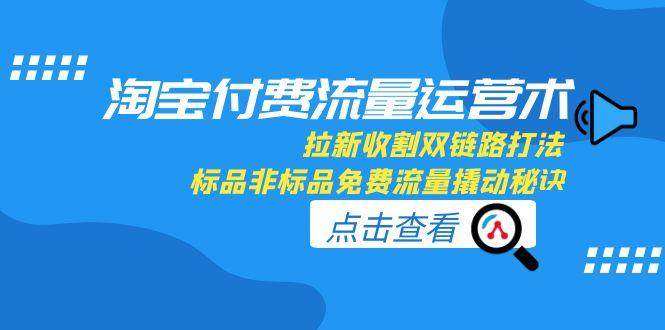 淘宝付费流量运营术，拉新收割双链路打法，标品非标品免费流量撬动秘诀-创安网_汇聚全网热门项目资源