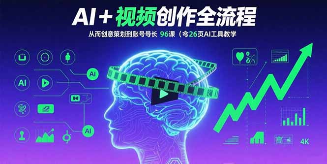 （15869期）AI+短视频创作全流程：从创意策划到账号增长，96节课(含26项AI工具教学)-创安网_汇聚全网热门项目资源