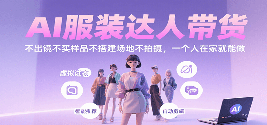 AI服装达人带货，不出镜不买样品不搭建场地不拍摄，一个人在家就能做-创安网_汇聚全网热门项目资源