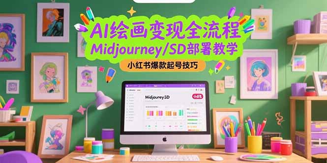 （15324期）AI绘画变现全流程，Midjourney/SD部署教学，小红书爆款起号技巧-创安网_汇聚全网热门项目资源