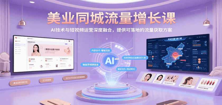 美业同城流量增长课，AI技术与短视频运营深度融合，提供可落地的流量获取方案-创安网_汇聚全网热门项目资源