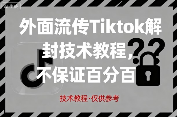 外面流传Tiktok解封技术教程，不保证百分百，具体自测-创安网_汇聚全网热门项目资源