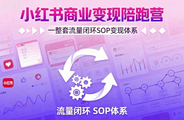 小红书商业变现陪跑营，轻IP矩阵 私域获客 聚光投流，一整套流量闭环SOP变现体系-创安网_汇聚全网热门项目资源