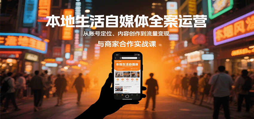 本地生活自媒体全案运营，从账号定位、内容创作到流量变现与商家合作实战课-创安网_汇聚全网热门项目资源
