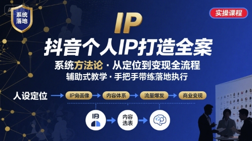 抖音个人IP系统落地实操大课，实操课程，辅助落地-创安网_汇聚全网热门项目资源