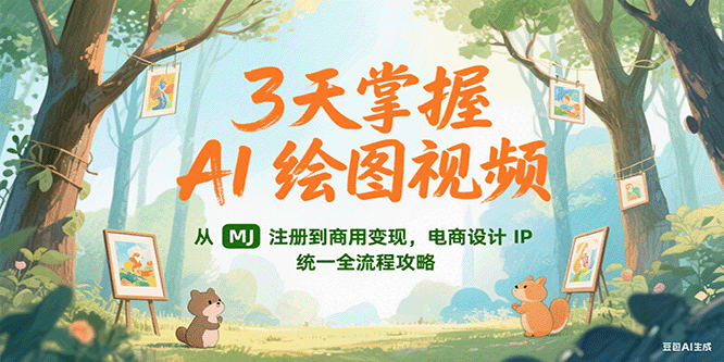 3天掌握AI绘图视频，从MJ 注册到商用变现，电商设计IP统一全流程攻略-创安网_汇聚全网热门项目资源
