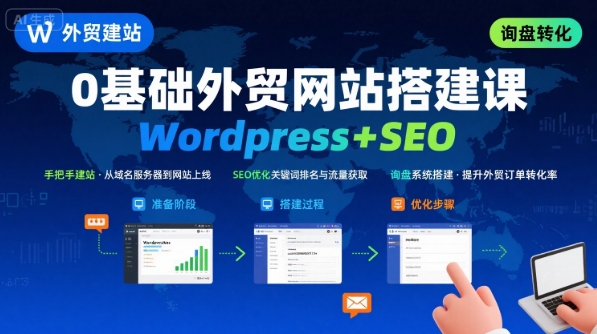 WordPress外贸建站+SEO优化课程，手把手教你从0到1搭建可获得询盘的外贸网站-创安网_汇聚全网热门项目资源