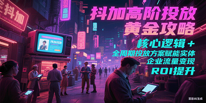 抖加高阶投放黄金攻略：核心逻辑全周期投放方案赋能实体企业流量变现 ROI 提升-创安网_汇聚全网热门项目资源