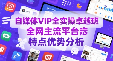 自媒体VIP全实操卓越班，全网主流平台特点优势分析-创安网_汇聚全网热门项目资源