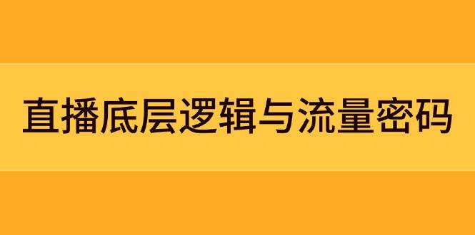 直播底层逻辑与流量密码：定位模型+案例拆解，急速流承接与数据优化全攻略-创安网_汇聚全网热门项目资源