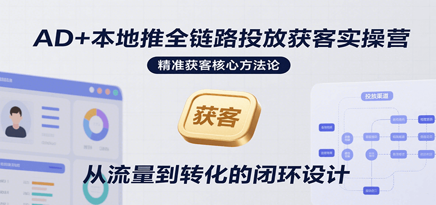 AD+本地推全链路投放获客实操营，快速掌握精准获客技巧，当天投放当天转化高效营销-创安网_汇聚全网热门项目资源