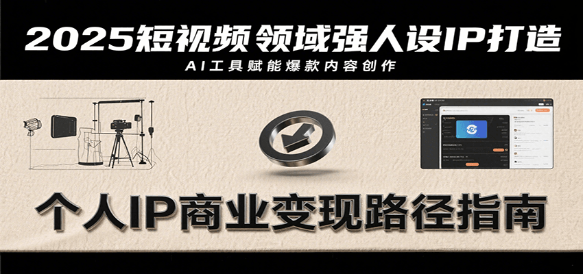 2025短视频领域强人设IP打造，结合爆款案例与AI工具应用，从个人出镜到商业成交转化-创安网_汇聚全网热门项目资源