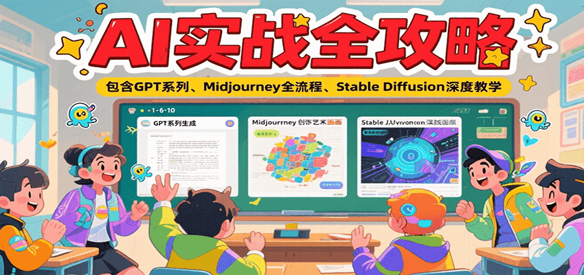 AI实战全攻略，包含GPT系列、Midjourney全流程、Stable Diffusion深度教学-创安网_汇聚全网热门项目资源