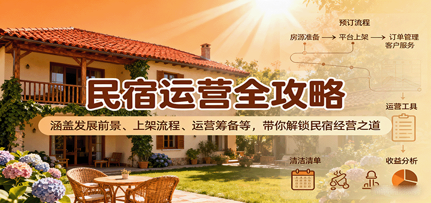 民宿运营全攻略：涵盖发展前景、上架流程、运营筹备等，带你解锁民宿经营之道-创安网_汇聚全网热门项目资源