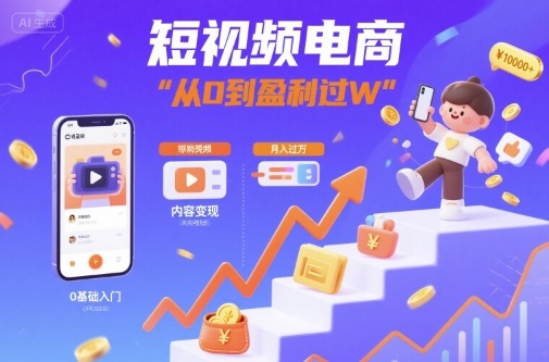 短视频电商：短视频变现从0到盈利过W-创安网_汇聚全网热门项目资源