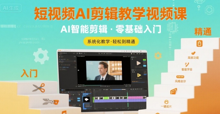 短视频AI剪辑教学视频课，入门到精通-创安网_汇聚全网热门项目资源