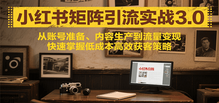 小红书矩阵引流3.0，从账号准备、内容生产到流量变现，快速掌握低成本高效获客策略-创安网_汇聚全网热门项目资源