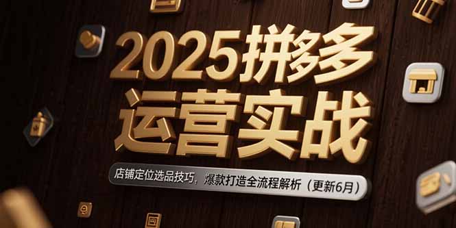 （15235期）2025拼多多运营实战：店铺定位选品技巧，爆款打造全流程解析（更新6月）-创安网_汇聚全网热门项目资源