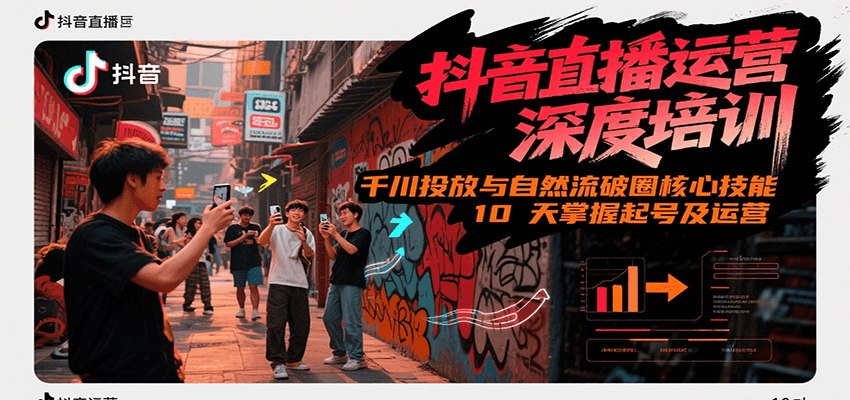 抖音直播运营深度培训，千川投放与自然流核心技能，10天掌握起号及运营(6-7月新课)-创安网_汇聚全网热门项目资源