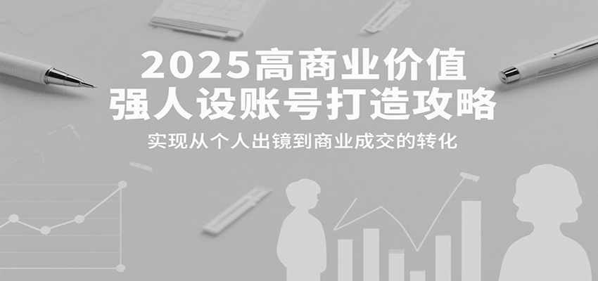 2025高商业价值强人设账号打造攻略，实现从个人出镜到商业成交的转化-创安网_汇聚全网热门项目资源