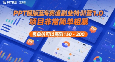 PPT模版蓝海赛道副业特训营1.0，项目非常简单粗暴，客单价可以高到150-200-创安网_汇聚全网热门项目资源
