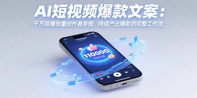 （15569期）AI短视频爆款文案：千万级播放量创作者亲授，持续产出爆款的完整工作流-创安网_汇聚全网热门项目资源