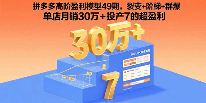 （15832期）拼多多高阶盈利模型49期，裂变+阶梯+群爆  单店月销30万+投产7的超盈利-创安网_汇聚全网热门项目资源
