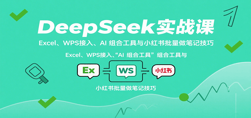 DeepSeek实战课：Excel、WPS接入、AI 组合工具与小红书批量做笔记技巧-创安网_汇聚全网热门项目资源