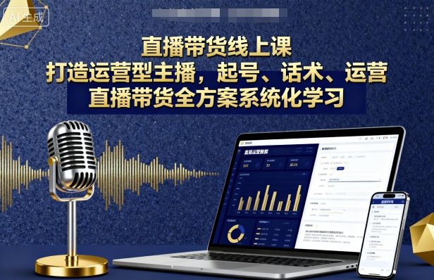 直播带货线上课，打造运营型主播，起号、话术、运营，直播带货全方案系统化学习-创安网_汇聚全网热门项目资源