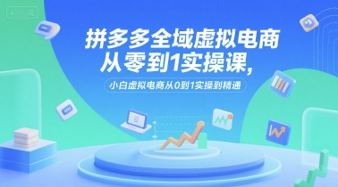 拼多多全域虚拟电商从零到1实操课，小白虚拟电商从0到1实操到精通-创安网_汇聚全网热门项目资源