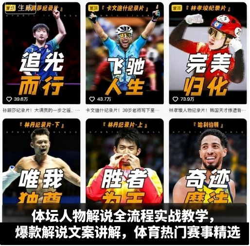 体坛人物解说全流程实战教学，爆款解说文案讲解，体育热门赛事精选-创安网_汇聚全网热门项目资源