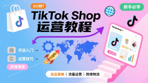 TikTok Shop从0到1运营教程，TikTok跨境电商新手必学课程-创安网_汇聚全网热门项目资源