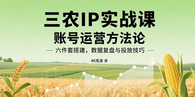 （15864期）三农IP实战课：账号运营方法论，六件套搭建，数据复盘与投放技巧-创安网_汇聚全网热门项目资源