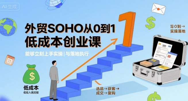 外贸SOHO从0到1低成本创业课，能够立刻上手实操与落地执行-创安网_汇聚全网热门项目资源