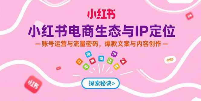 （15350期）小红书电商生态与IP定位，账号运营与流量密码，爆款文案与内容创作-创安网_汇聚全网热门项目资源