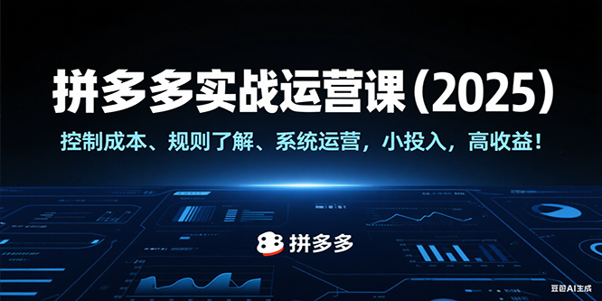 拼多多实战运营课（2025），控制成本、规则了解、系统运营，小投入，高收益！-创安网_汇聚全网热门项目资源