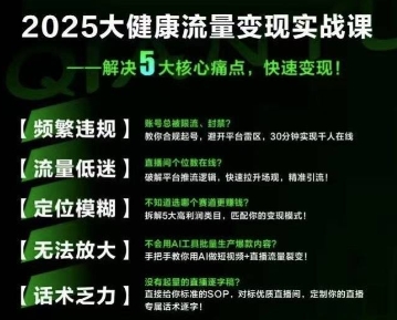大健康流量全域新增长8.0，三月底线下课视频，大健康万亿蓝海，从类目突围到模式迭代-创安网_汇聚全网热门项目资源