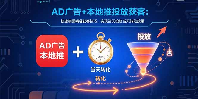 （15637期）AD广告+本地推投放获客：快速掌握精准获客技巧，实现当天投放当天转化效果-创安网_汇聚全网热门项目资源