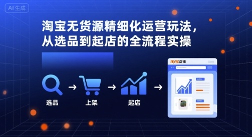 淘宝无货源精细化运营玩法，从选品到起店的全流程实操-创安网_汇聚全网热门项目资源