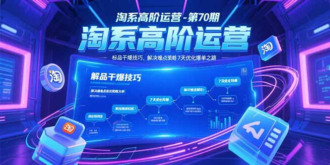 （15307期）淘系高阶运营-第70期，标品干爆技巧，解决难点策略，大佬操盘方法-创安网_汇聚全网热门项目资源