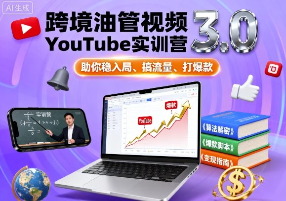跨境油管视频YouTube实训营3.0，助你稳入局、搞流量、打爆款-创安网_汇聚全网热门项目资源