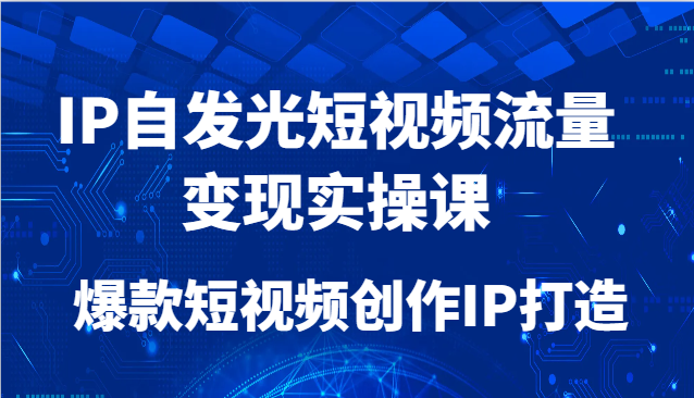 IP自发光短视频流量变现实操课，爆款短视频创作IP打造-创安网_汇聚全网热门项目资源