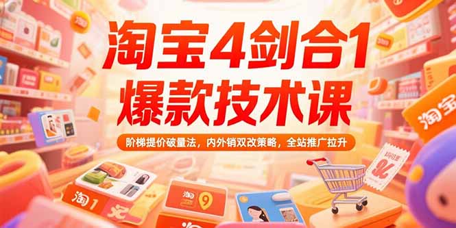（15415期）淘宝4剑合1爆款技术课73期：阶梯提价破量法，内外销双改策略 全站推广拉升-创安网_汇聚全网热门项目资源