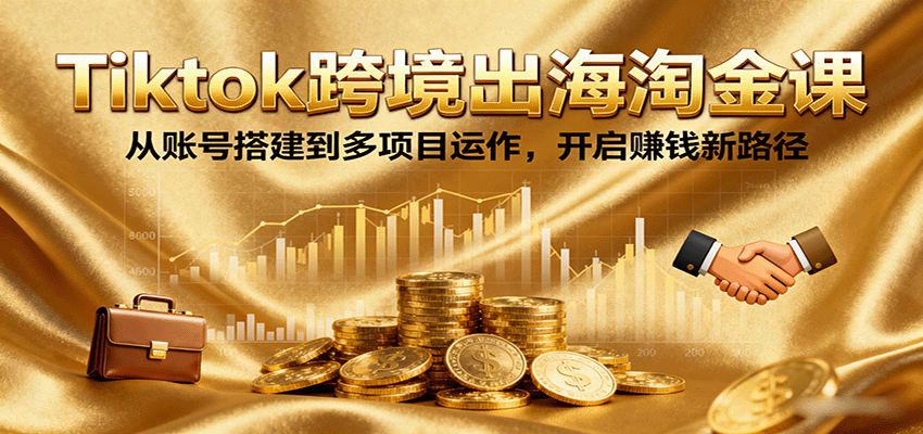 Tiktok跨境出海淘金课，从账号搭建到多项目运作，开启赚钱新路径-创安网_汇聚全网热门项目资源