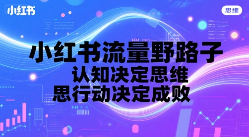 小红书流量野路子，认知决定思维，思维决定行动，行动决定成败-创安网_汇聚全网热门项目资源