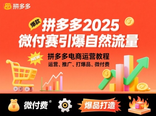 拼多多2025微付赛引爆自然流量，拼多多电商运营教程，运营、推广、打爆品、微付费-创安网_汇聚全网热门项目资源