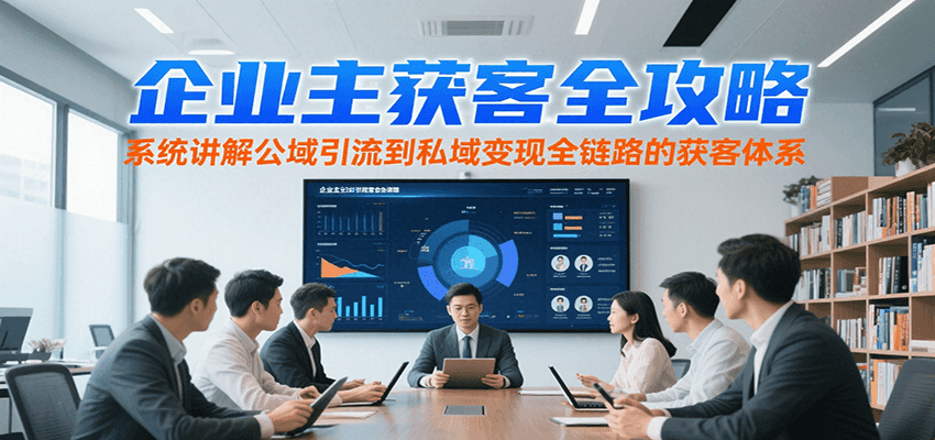 企业主获客全攻略，系统讲解公域引流到私域变现全链路的获客体系-创安网_汇聚全网热门项目资源