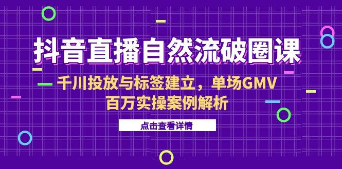 （15136期）抖音直播自然流破圈课-6月，千川投放与标签建立，单场GMV百万实操案例解析-创安网_汇聚全网热门项目资源
