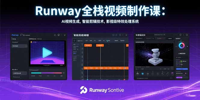 （15515期）Runway全栈视频制作课：AI视频生成，智能剪辑技术，影视级特效处理系统-创安网_汇聚全网热门项目资源